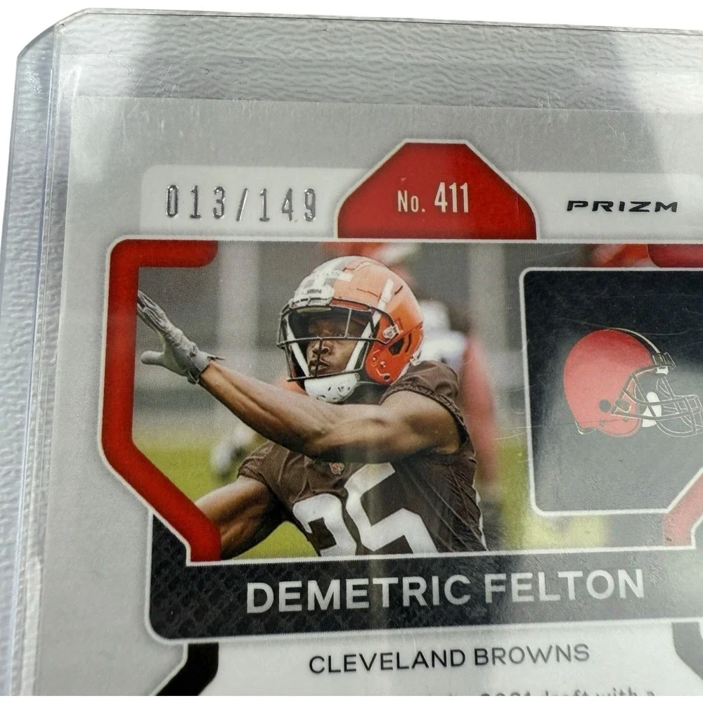 2021 Panini Prizm Demetric Felton RC Rookie #411 Red Wave Prizm Auto /149‎